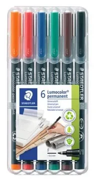 Staedtler Lumocolor permanent F / Popisovač / sada 6 ks / 6 barev / stopa 0,6 mm (318 WP6)