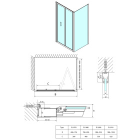 POLYSAN - EASY obdélníkový sprchový kout 900x1000, skládací dveře, L/P varianta, čiré sklo EL1990EL3415