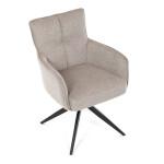 Židle jídelní, taštičkové pružiny v sedáku, 180° otočný mechanismus, lanýžová voděodolná látka, černý kov