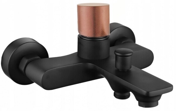 MEXEN/S - Royo One vanová baterie 150 mm, černá/růžové zlato 72230-76