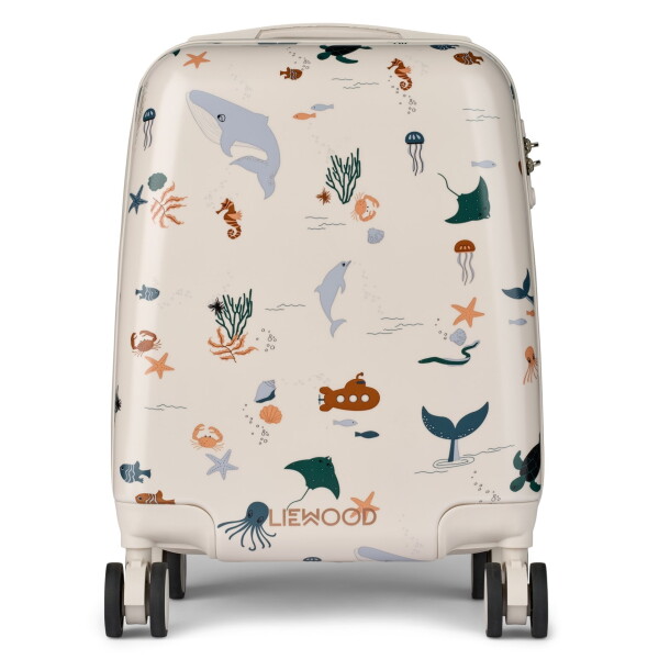 LIEWOOD Dětský cestovní kabinový kufr Norelle Sea Creature 30 l, béžová barva, plast