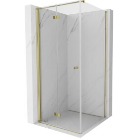 MEXEN/S - Mist-F sprchový kout skládací dveře levá 70 x 70, transparent, zlato 8A6T-070-070-50-00-L