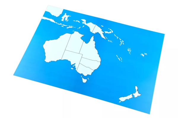 Moyo Montessori Moyo Montessori Kontrolní mapa - Australie Nová - bez popisků
