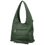 Trendy dámská koženková kabelka na rameno Marlen, tmavě zelená