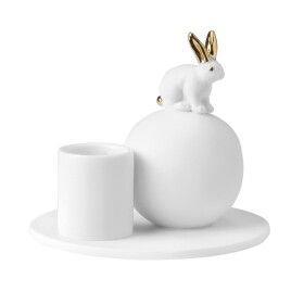 Räder Porcelánový svícen Trevoly Rabbit, bílá barva, porcelán