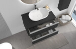 CERANO - Koupelnová skříňka pod umyvadlo s úchytkou Velora - černá matná, chromová úchytka - 59x53x46,5 CER-665047