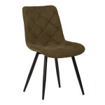 Židle jídelní, hnědá látka, nohy černý kov