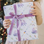 Bella Rose Balicí papír s jednorožci – 5 m, fialová barva, papír