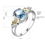 Prsten Swarovski Elements Santini Luxus Elegance srdíčko, Světle modrá