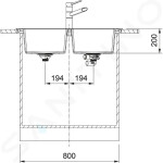 FRANKE - Sirius 2.0 Tectonitový dřez S2D 620-86, 860x500 mm, černá 143.0637.161