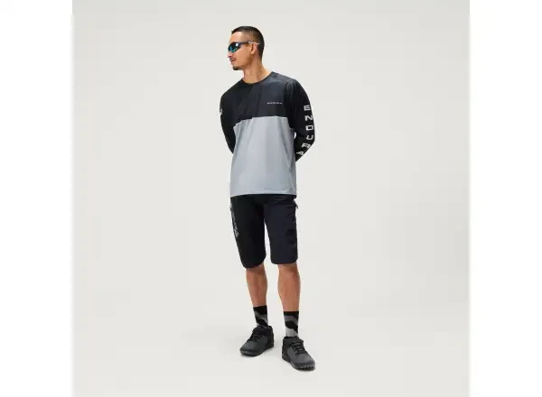 Endura Core Printed L/S Tee pánský dres dlouhý rukáv Black vel. M
