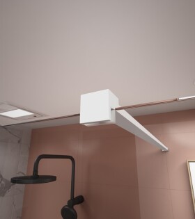 Erga Paris, stabilizační vzpěra pro sprchové zástěny o tloušťce skla 8mm, délka max. 100% 150cm, bílá matná, ERG-V02-PARIS-BAR-WH