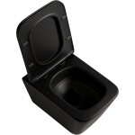 CERANO - WC závěsné Forte, Vortex - vírové splachování + Slim/SoftClose sedátko - černá matná - 52x35 CER-680368