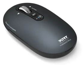 PORT CONNECT Pure MAC tmavě šedá / Bezdrátová nabíjecí myš / Bluetooth / FreeWheel / 3200 DPI (910501)