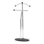 Němý sluha, výška 110 cm, masiv kaučukovník, černé moření, kov chrom