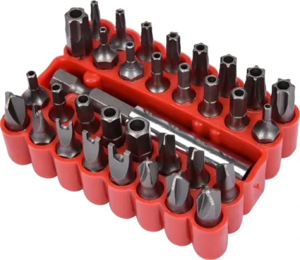 Vorel Sada bitů 33 ks CrV / Sada bitů / Torx, Tri-Wing, Four-Wing, imbus, klíč / Chrom-vanadiová ocel