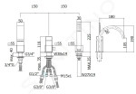 PAFFONI - Level Baterie na okraj vany, 3-otvorová instalace, chrom LEA040CR