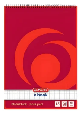 Herlitz Poznámkový blok A7 / spirálový / čtverečkovaný / 50 listů (110734)