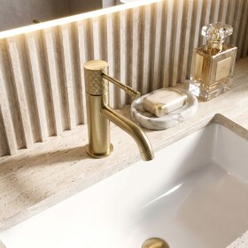 REA - Umyvadlová baterie Lungo Diamond Brush Gold REA-B9843