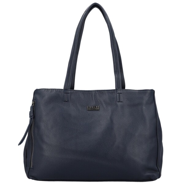 Módní dámská koženková kabelka na rameno Coveri Temari, tmavě modrá