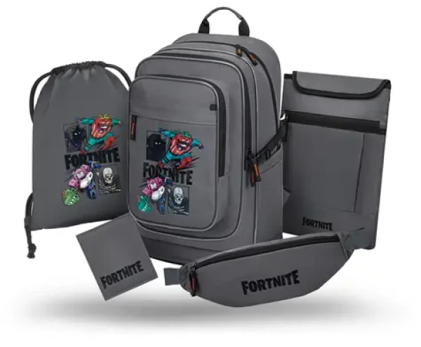 BAAGL SET 5 Cubic Fortnite Squad / Školní set / batoh, sáček, ledvinka, obal na notebook, peněženka / GRS