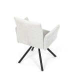 Židle jídelní, krémová látka, černý kov, otočný mechanismus 90°/90° (L/P) - funkce reset