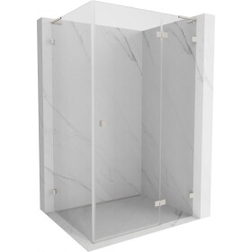 MEXEN/S - Lunar L sprchový kout dveře křídlové pravá 85 x 80, transparent, nikl kartáčovaný 834L-085-080-97-00-P