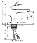 HANSGROHE - Logis Umyvadlová baterie Fine 110, s výpustí, EcoSmart, chrom 71251000