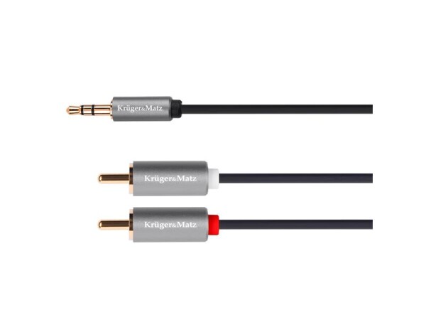 Kabel Jack 3.5mm stereo/2x Cinch 1m KRUGER & MATZ KM1218 Basic