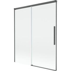 MEXEN/S - Rox vanová zástěna 2-křídlová posuvná 140 x 150, transparent, grafit kartáčovaná 8C9-140-001-66-00