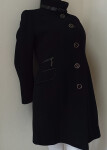 Dámský kabát na knoflíky M49032 - Riverine černá 40