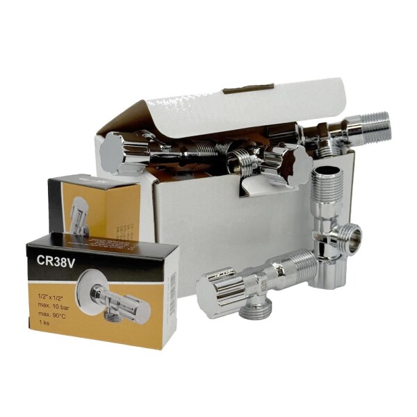 MEREO - Klum Ventil rohový, s vřetenem, pochr. mosaz, 1/2"x1/2" - 40ks CR38VAKCE