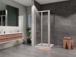 Lansanit - Sprchový kout obdélník shrnovací Elisa 900x1000, chrom, čiré sklo LAN03009/LAN05013