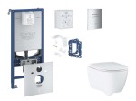 GROHE - Rapid SLX Set předstěnové instalace, klozetu, sedátka SoftClose, tlačítka Skate Cosmopolitan a sady pro vhazování tablet, chrom SANI11BB2131