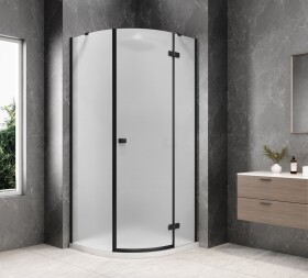 POLYSAN - GLOBE BLACK čtvrtkruhový sprchový kout 800x800, matné sklo, pravé GB2680MRB