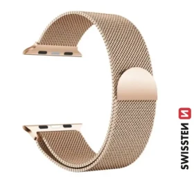 SWISSTEN ŘEMÍNEK PRO APPLE WATCH MILÁNSKÝ TAH 38-40 mm ZLATÝ 46000203