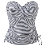 Vrchní díl plavek Swimwear Anya Stripe Bandeau Tankini black/white SW0891 65DD