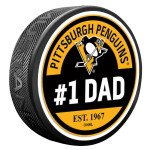 Mustang Puk Pittsburgh Penguins NHL #1 Dad Textured Puck