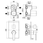 PAFFONI - West Sprchová podomítková baterie s přepínačem, 2 vývody, chrom WS018CR
