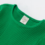 Žebrované tričko s krátkým rukávem- zelené - 122 GREEN