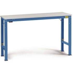 Manuflex LU7076.5007 ESD ESD pracovní stůl univerzální speciální základní stůl s plastové desky, Šxhxv = 1500 x 1200 x 728-1028 mm brilantní modrá (RAL 5007)