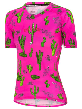 MTB dres CYCOLOGY Totally Cactus Pink, dámský, krátký rukáv