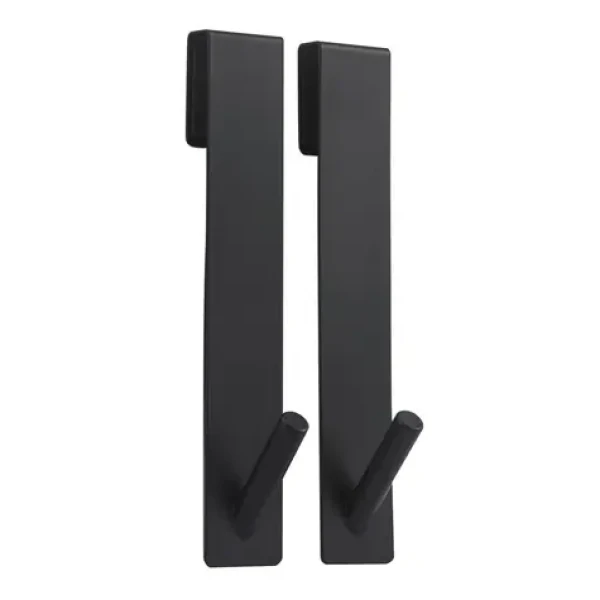 MSV NOKO 2 ks závěsných háčků na sprchovou zástěnu matně černé / ocel / dlouhé / 10 mm (3700703997740)
