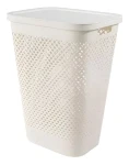 CURVER Koš na prádlo PURE krémový / 55 l / Výklopné víko / Recyklovaný plast (249816)
