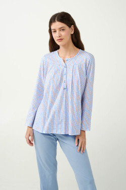 Vamp - Klasické těhotenské pyžamo 21381 - Vamp blue bel air s