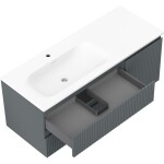 MEXEN/S - Rivel koupelnová skříňka 120 cm s umyvadlem Vela levá, 2S, 1D, reliéf, grafit/bílá mat 91A23-12047-3-BBFFF66-W23L01