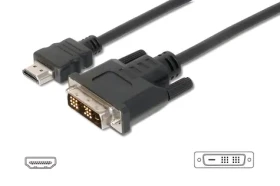 Digitus HDMI - DVI černý / Kabel / 2x stíněný / 2 m (AK-330300-020-S)