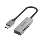 Hama čtečka karet USB-C SD microSD stříbrná / Čtečka karet / USB 3.2 Gen 1 / 5 Gbit/s / hliník (00200131)