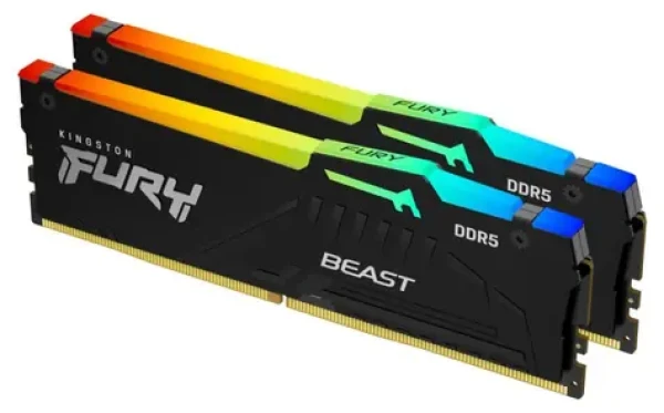 Kingston Fury Beast Black RGB 16GB (2x 8GB) DDR5 5600MHz / CL40 / DIMM / ECC / XMP (KF556C40BBAK2-16)