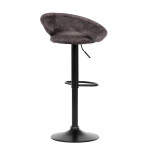 Židle barová, hnědá sametová látka, černá podnož